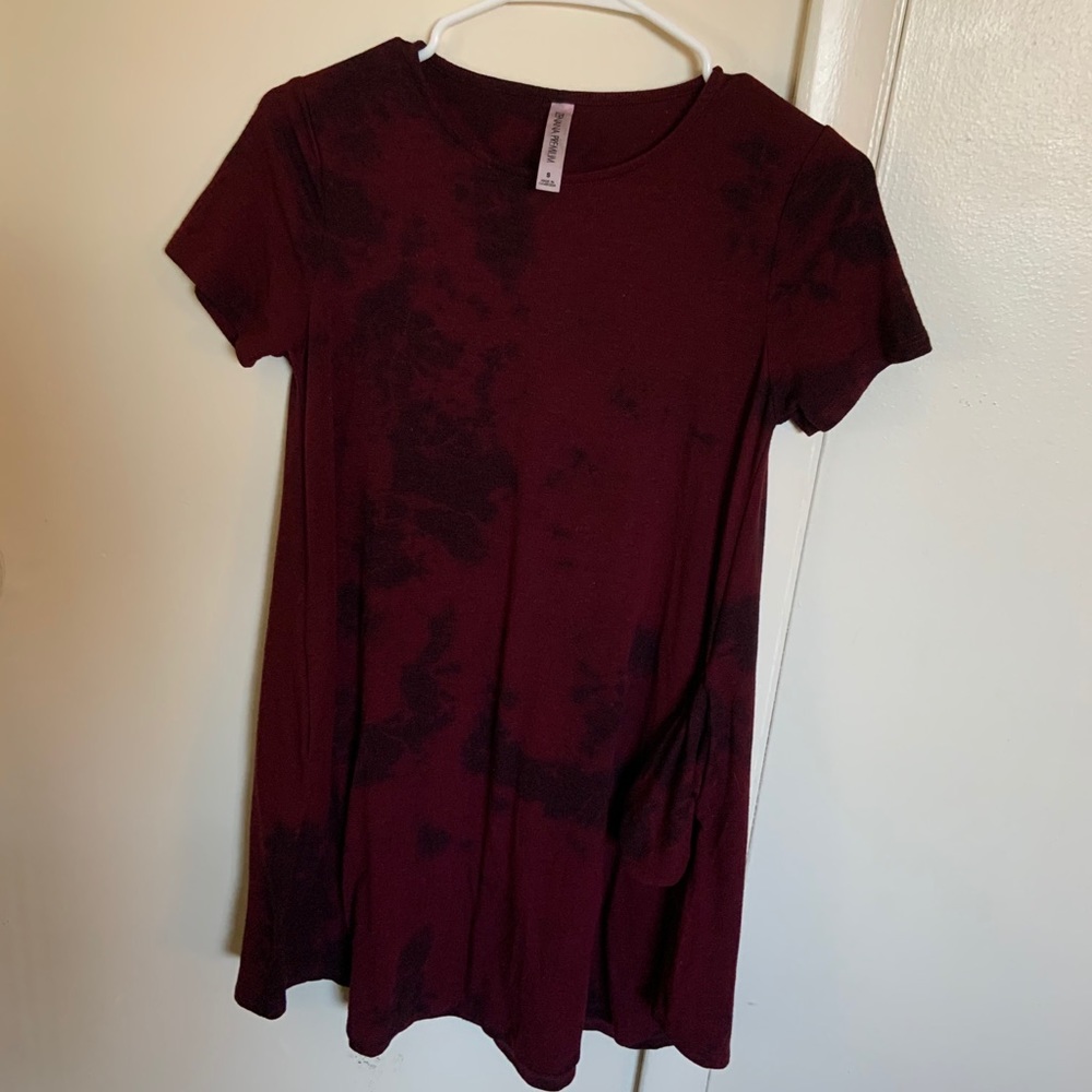 Red and Black Tie-Die dress w/pockets